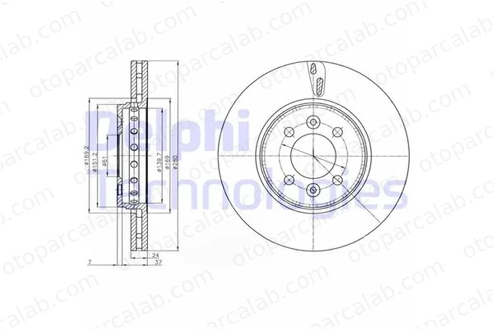 DELPHI BG4536C Fren Disk Ayna Ön Sağ ve Sol RENAULT MEGANE II MEGANE II Station wagon 402069518R 402060540R