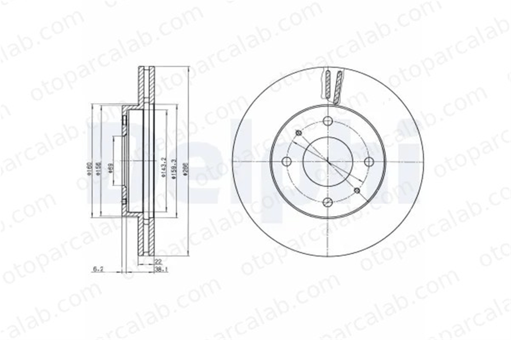 DELPHI BG4537C Fren Disk Ayna Ön Sağ ve Sol PROTON GEN 2 PERSONA Sedan PW823046