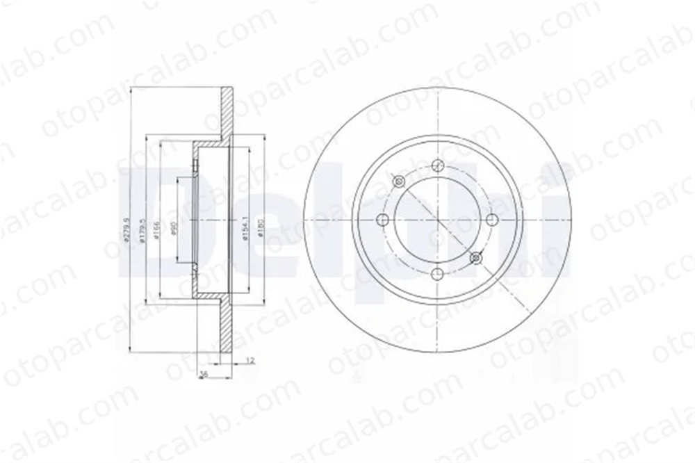 DELPHI BG4538C Fren Disk Ayna Arka Sağ ve Sol PROTON GEN 2 PERSONA Sedan PW823053