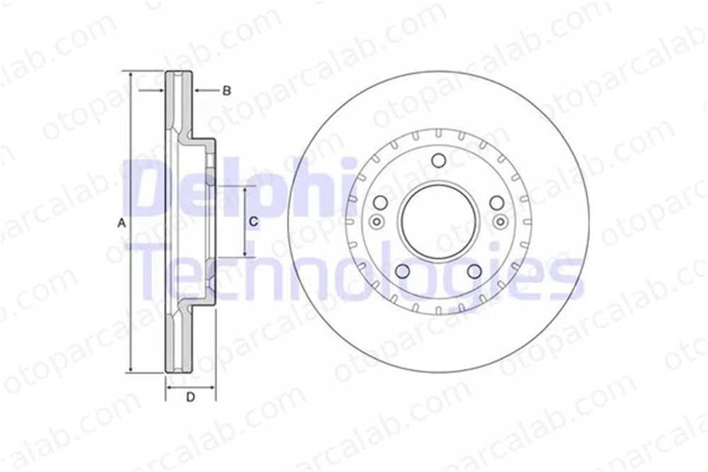 DELPHI BG4565C Fren Disk Ayna Ön Sağ ve Sol HYUNDAI i30 KIA CEE'D 517123X000 51712A6000