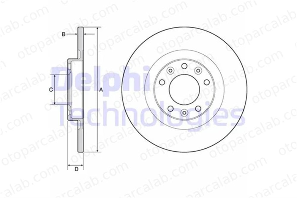 DELPHI BG4662C Fren Disk Ayna Arka Sağ ve Sol PEUGEOT 308 II 5008 II 1609583080 1642776480