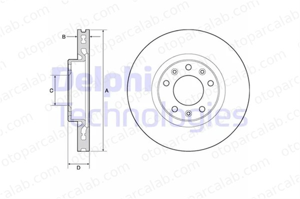 DELPHI BG4669C Fren Disk Ayna Ön Sağ ve Sol PEUGEOT 308 II CITROËN C4 PICASSO II 9803918180 1642765080