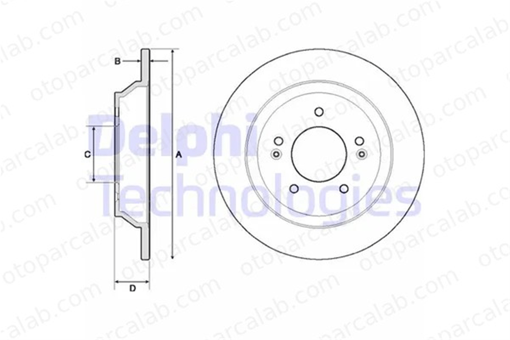 DELPHI BG4708C Fren Disk Ayna Arka Sağ ve Sol KIA CARENS IV HYUNDAI KONA 58411B2500 58411A4000