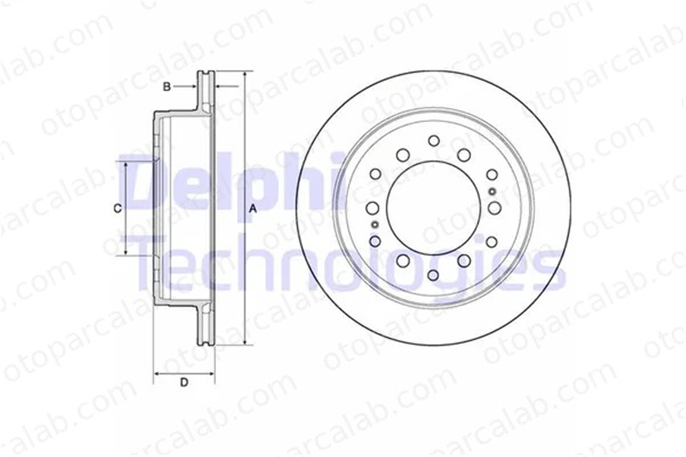 DELPHI BG4747C Fren Disk Ayna Arka Sağ ve Sol TOYOTA LAND CRUISER PRADO FORTUNER 4243160311 424310K230
