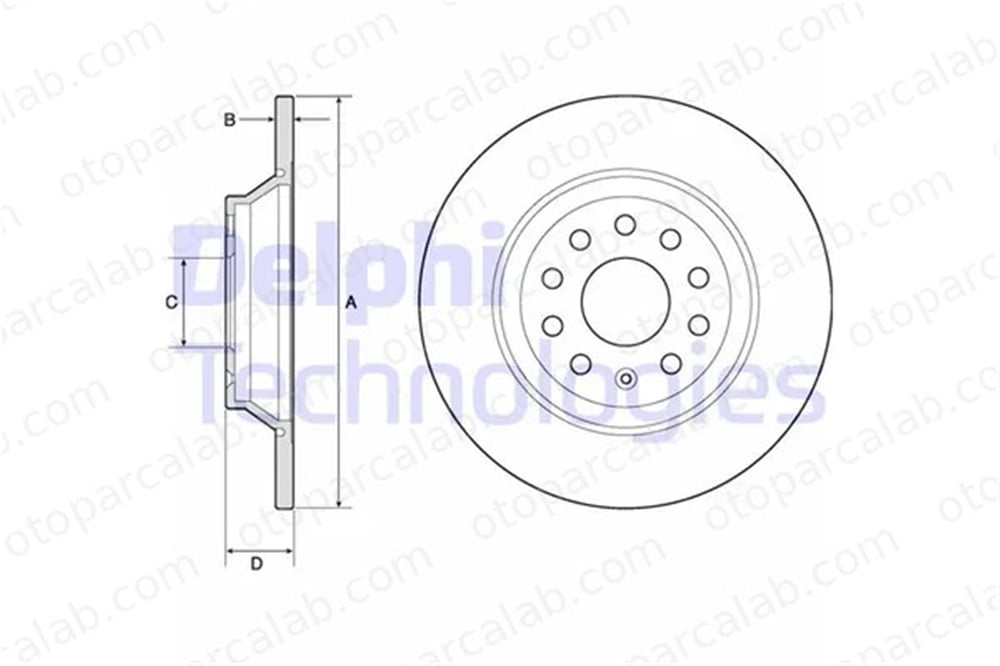 DELPHI BG4751C Fren Disk Ayna Arka Sağ ve Sol VW GOLF VII AUDI A3 Limousine 3Q0615601 3Q0615601A