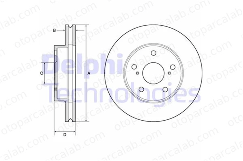 DELPHI BG4758C Fren Disk Ayna Ön Sağ ve Sol TOYOTA HILUX VII Pick-up HILUX VIII Pick-up 435120K120 435100K130