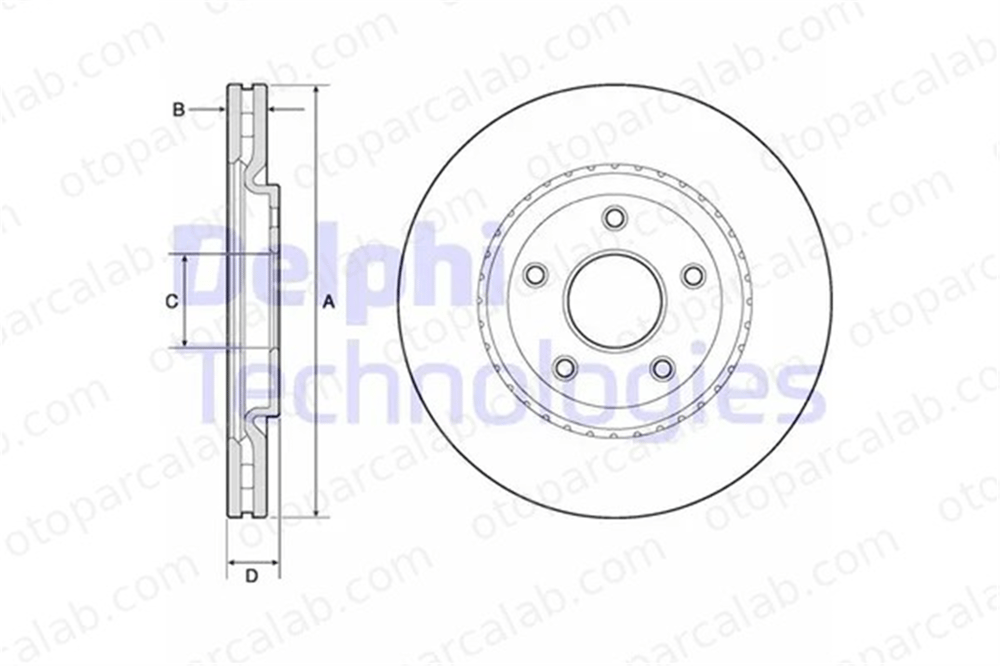 DELPHI BG4759C Fren Disk Ayna Ön Sağ ve Sol FIAT FREEMONT CHRYSLER GRAND VOYAGER V 4779712AA 4779712AB