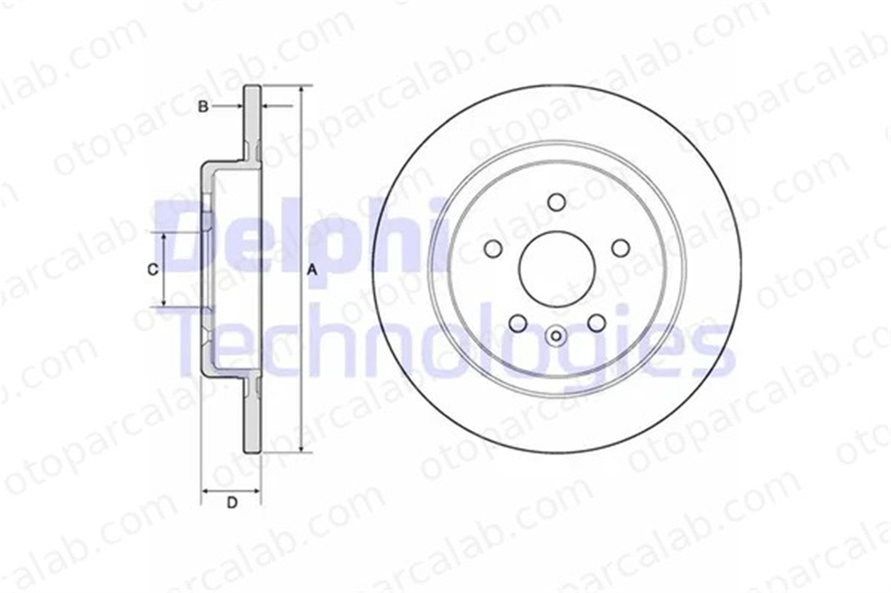 DELPHI BG4760C Fren Disk Ayna Arka Sağ ve Sol OPEL ASTRA K ASTRA K Sports Tourer 13509120 13515914