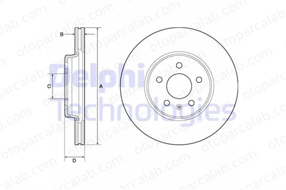 DELPHI BG4799C Fren Disk Ayna Ön Sağ ve Sol AUDI A5 Sportback A5 8K0615301 8K0098301
