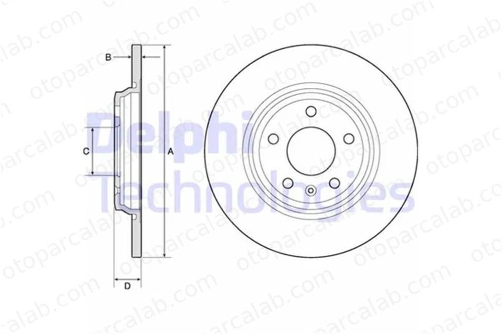 DELPHI BG4800C Fren Disk Ayna Arka Sağ ve Sol AUDI A4 B9 A5 Sportback 80A615601 80A615601B