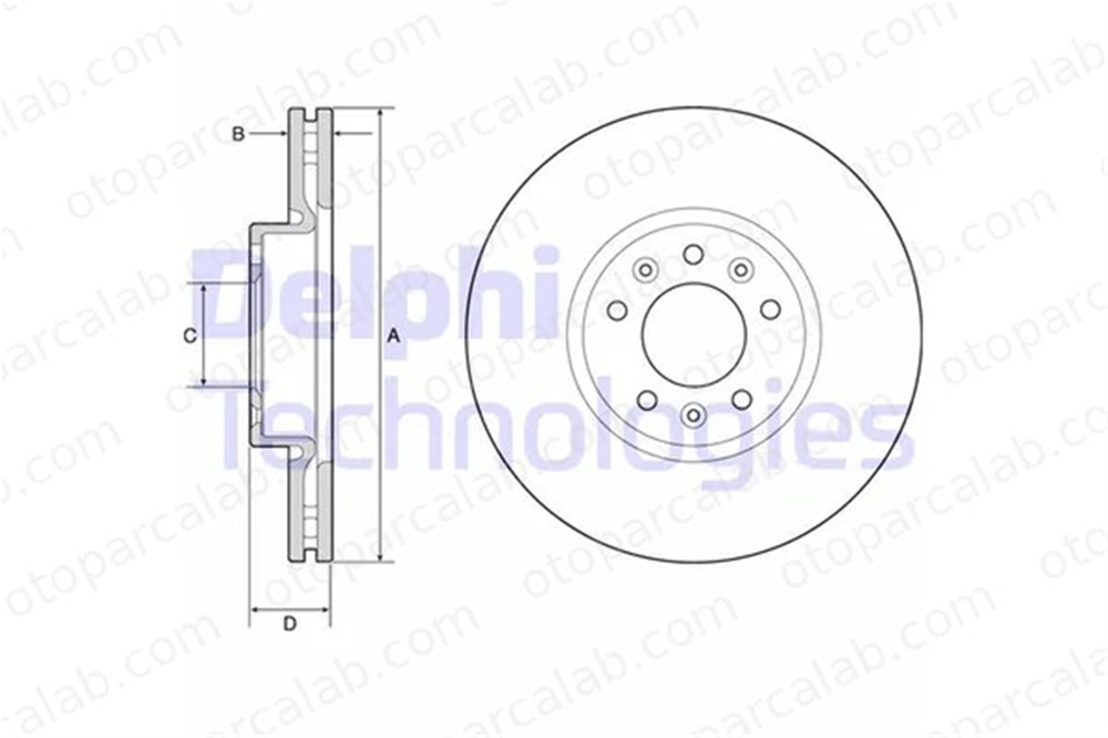 DELPHI BG4805C Fren Disk Ayna Ön Sağ ve Sol CITROËN SPACETOURER Minibüs/Otobüs JUMPY Panelvan/Van 9805260180 1647883380