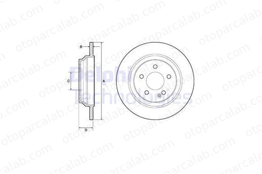 DELPHI BG4811C Fren Disk Ayna Arka Sağ ve Sol MERCEDES-BENZ VITO Mixto VITO Tourer 4474230012 4474230412