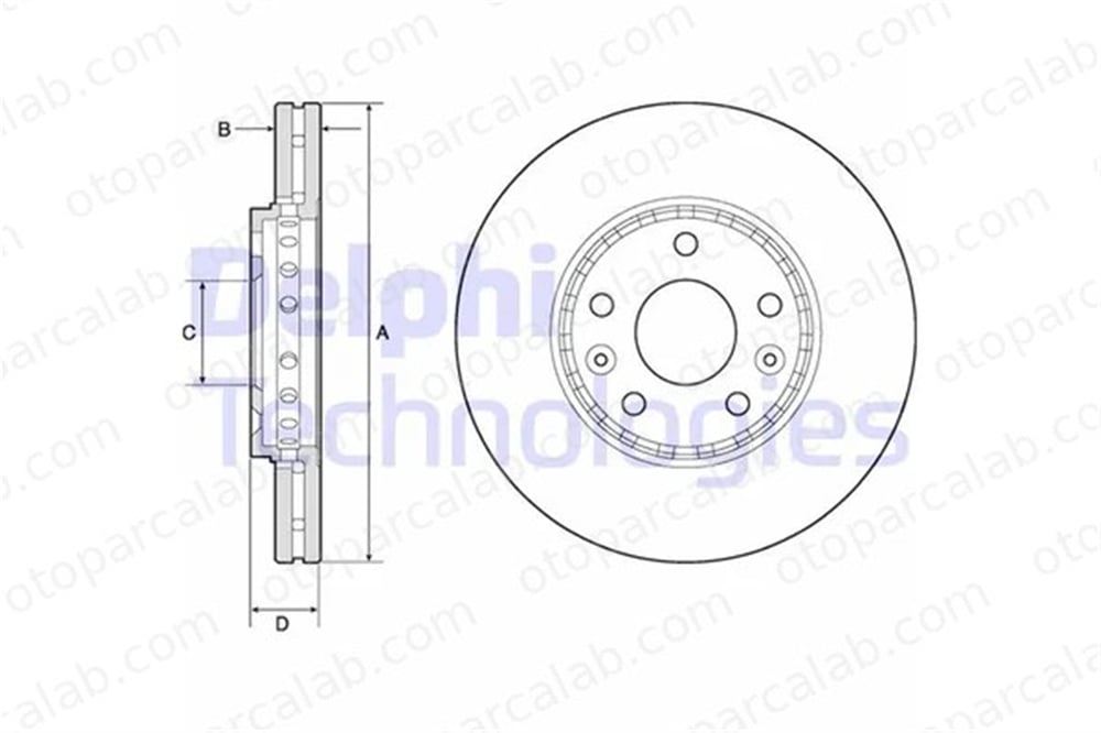 DELPHI BG4815C Fren Disk Ayna Ön Sağ ve Sol RENAULT TRAFIC III Minibüs/Otobüs TRAFIC III Panelvan/Van 402066352R 8660003955