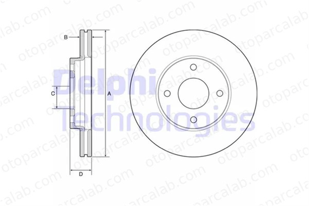 DELPHI BG4953C Fren Disk Ayna Ön Sağ ve Sol FORD FIESTA VII FIESTA VII Van H1BC1125A1A 2095058