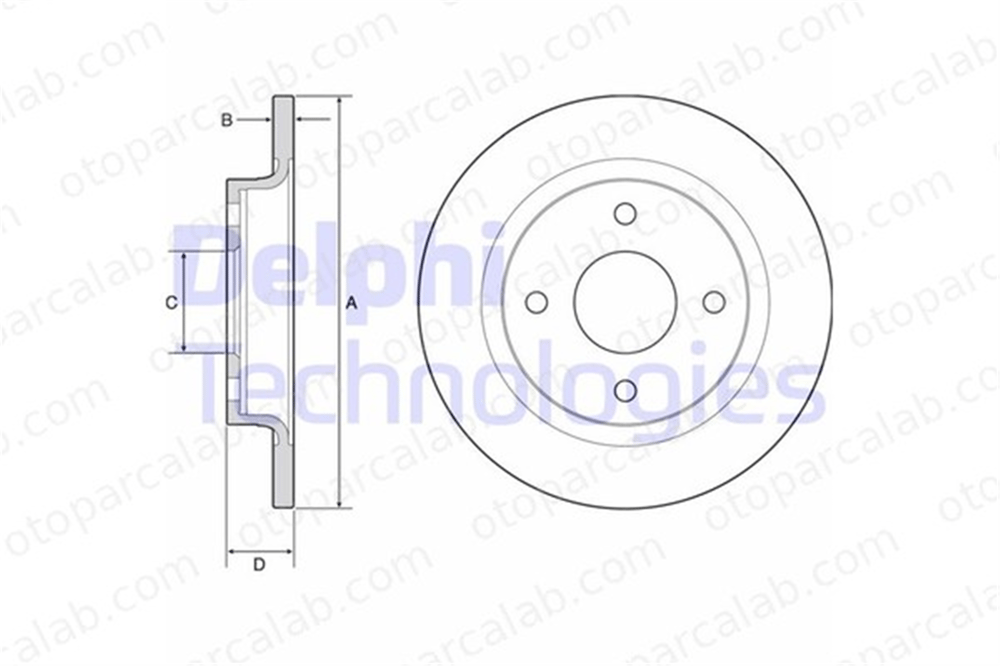 DELPHI BG4954C Fren Disk Ayna Arka Sağ ve Sol FORD FIESTA VII FIESTA VII Van H1BC2A315AB 2096336