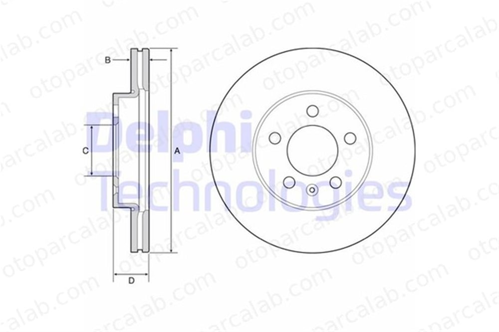 DELPHI BG4963C Fren Disk Ayna Ön Sağ ve Sol SEAT IBIZA V VW POLO VI 2Q0615301G