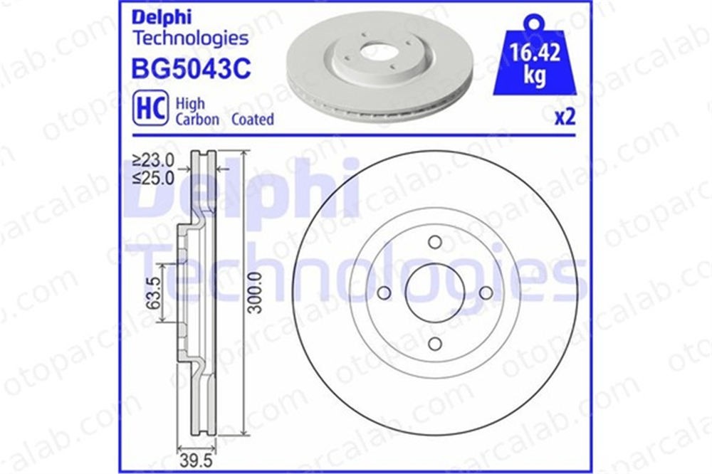 DELPHI BG5043C Fren Disk Ayna Ön Sağ ve Sol FORD ECOSPORT 2147409 GN151125CA