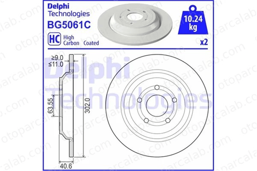 DELPHI BG5061C Fren Disk Ayna Arka Sağ ve Sol FORD FOCUS IV FOCUS IV Turnier 1936154 2210993