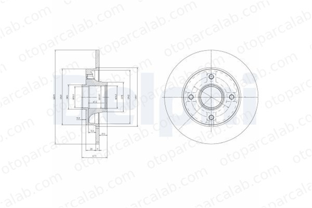 DELPHI BG9022RS Fren Disk Ayna Arka Sağ ve Sol PEUGEOT 208 I CITROËN DS3 424919 424932