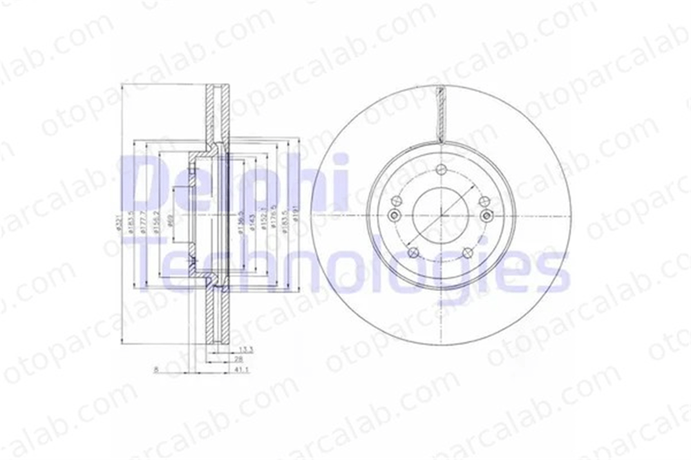 DELPHI BG9056C Fren Disk Ayna Ön Sağ ve Sol HYUNDAI SANTA FÉ III SANTA FÉ II 517122P700 517122W700
