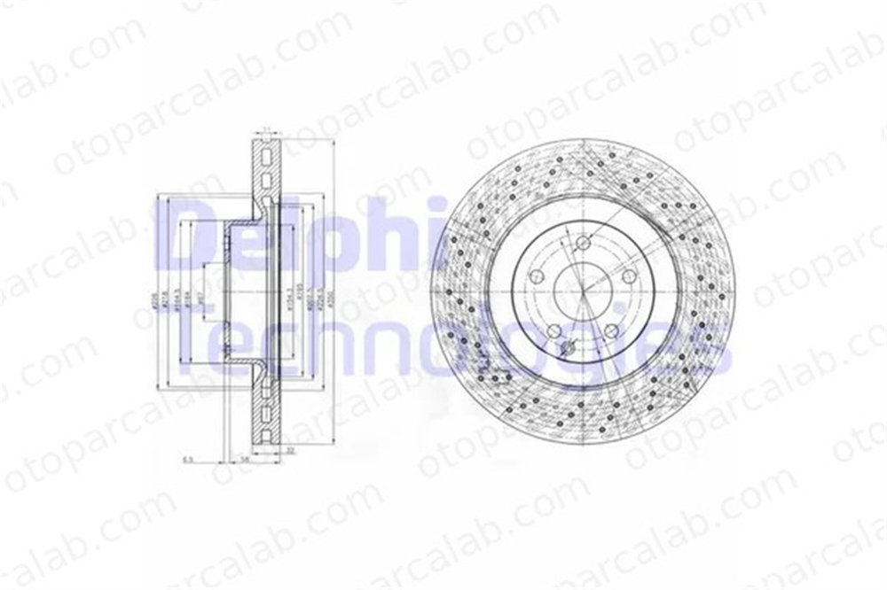 DELPHI BG9057 Fren Disk Ayna Ön Sağ ve Sol MERCEDES-BENZ S-SERISI SL 2214210012 2214211112