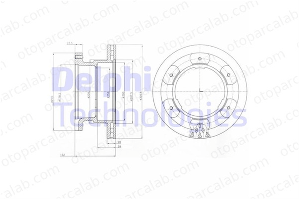 DELPHI BG9069 Fren Disk Ayna Arka Sağ ve Sol IVECO DAILY IV Platform şasi DAILY IV Panelvan/Van 7186848 46393184
