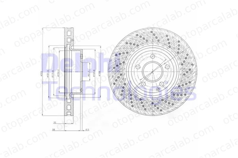 DELPHI BG9076C Fren Disk Ayna Ön Sağ ve Sol MERCEDES-BENZ E-SERISI E-SERISI T-Model 4211112 000 421 1112