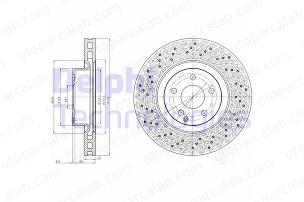 DELPHI BG9093C Fren Disk Ayna Ön Sağ ve Sol MERCEDES-BENZ S-SERISI 34118854273 2214210612