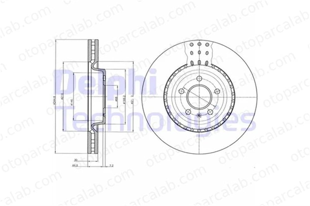 DELPHI BG9110C Fren Disk Ayna Ön Sağ ve Sol AUDI A6 C7 A6 C7 Avant 4G0615301G 4G0615301