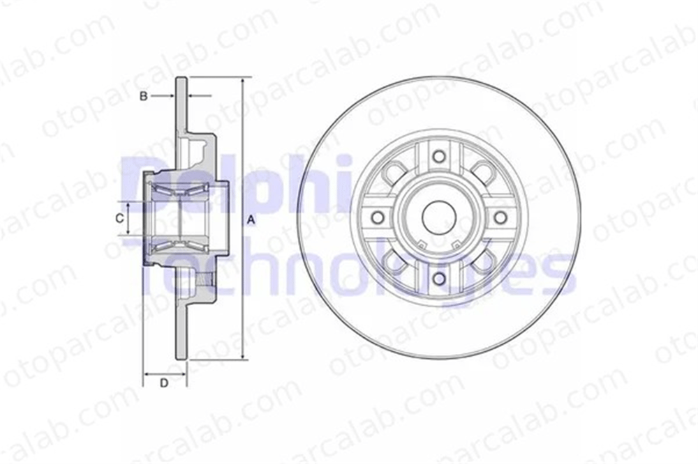 DELPHI BG9116RS Fren Disk Ayna Arka Sağ ve Sol PEUGEOT 308 I 308 SW I 1609249980 1619238780