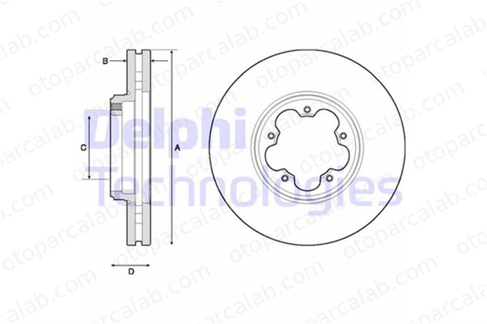 DELPHI BG9150 Fren Disk Ayna Ön Sağ ve Sol FORD TRANSIT CUSTOM V362 Panelvan/Van TOURNEO CUSTOM V362 Minibüs/Otobüs 1763885 1842994