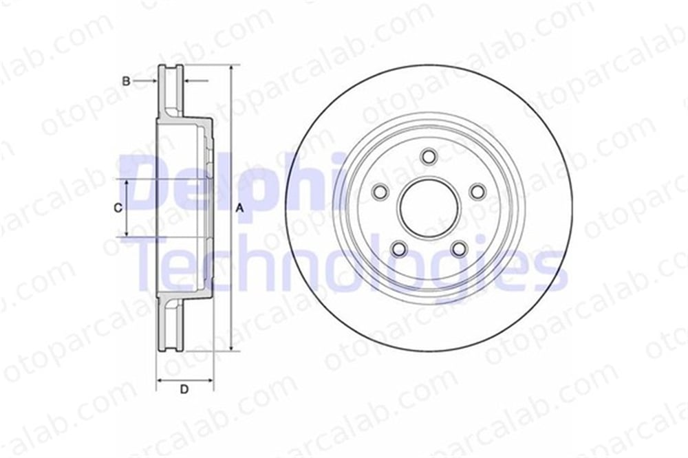 DELPHI BG9170C Fren Disk Ayna Arka Sağ ve Sol DODGE JOURNEY CHRYSLER GRAND VOYAGER V 5290731AA 05290731AA