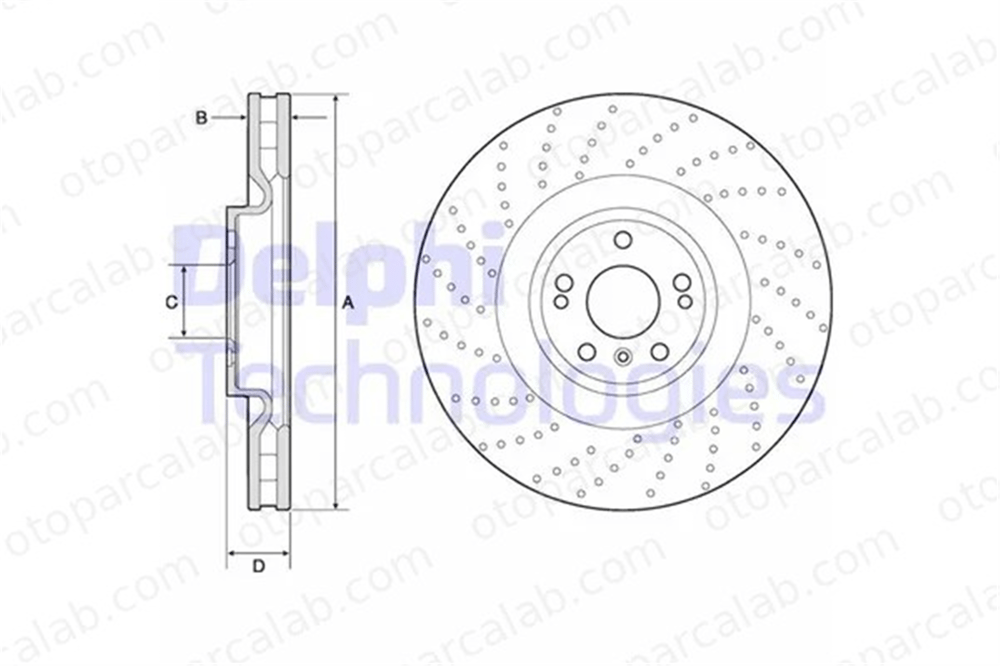 DELPHI BG9185C Fren Disk Ayna Ön Sağ ve Sol MERCEDES-BENZ GLE M-SERISI 1664210912 1664211600