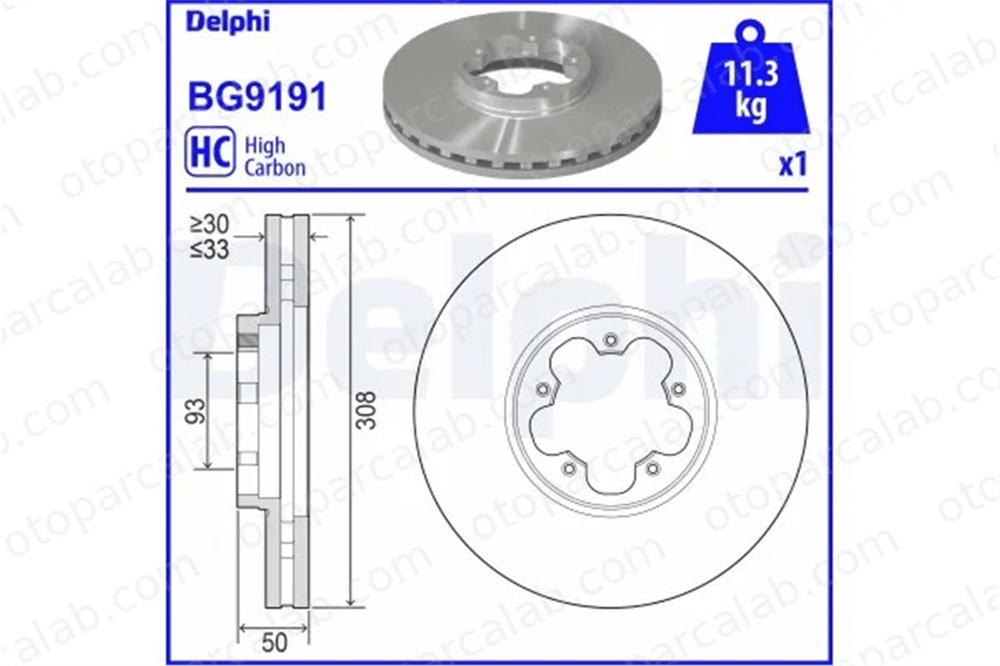 DELPHI BG9191 Fren Disk Ayna Ön Sağ ve Sol FORD TRANSIT V363 Panelvan/Van TRANSIT V363 Platform şasi BK211125AD 1763884