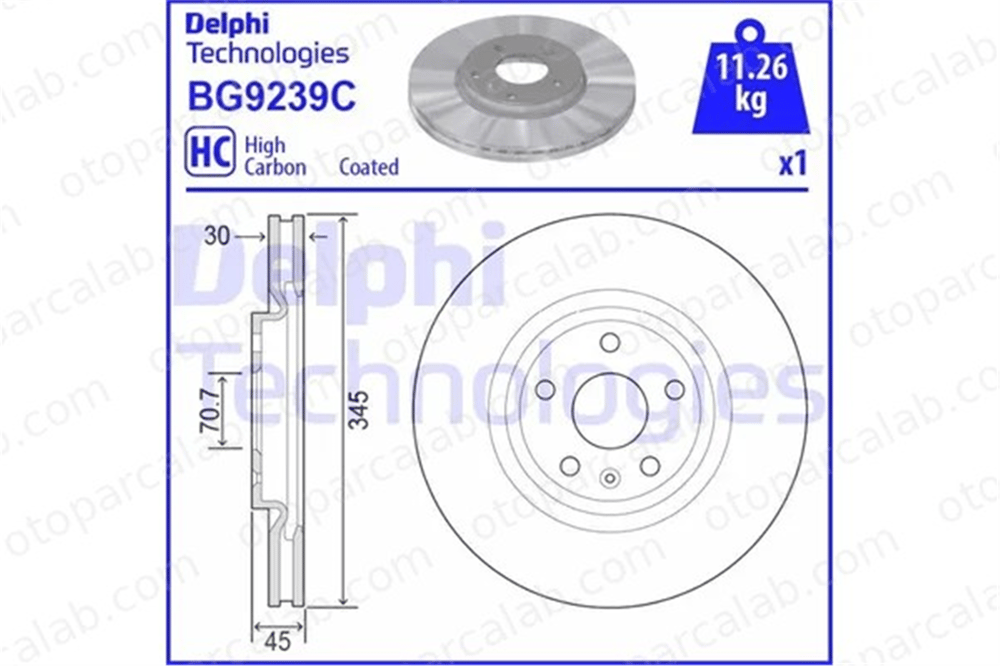 DELPHI BG9239C Fren Disk Ayna Ön Sağ ve Sol OPEL INSIGNIA B Country Tourer INSIGNIA B Grand Sport 13521006 13598063
