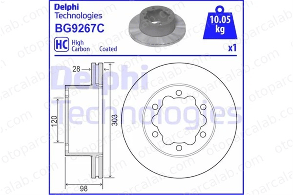 DELPHI BG9267C Fren Disk Ayna Arka Sağ ve Sol VW CRAFTER Panelvan/Van CRAFTER Platform şasi 2N0615601A 2N0615601C