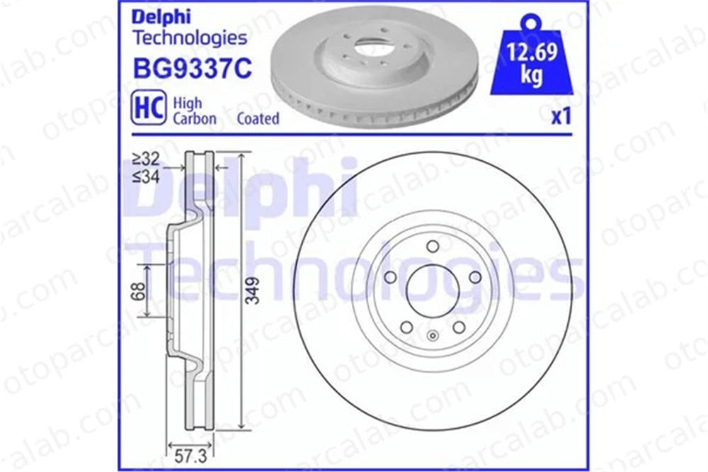DELPHI BG9337C Fren Disk Ayna Ön Sağ ve Sol AUDI A6 C8 A6 C8 Avant 4M0615301AN 4M0615301AB