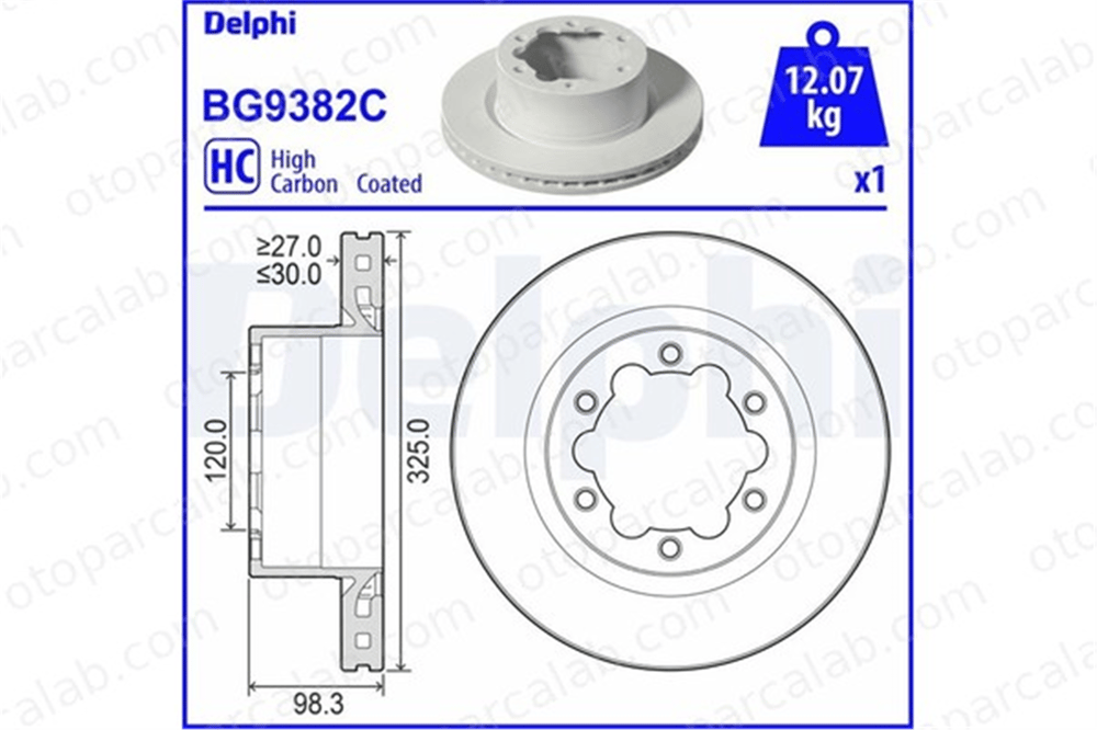 DELPHI BG9382C Fren Disk Ayna Arka Sağ ve Sol VW CRAFTER Panelvan/Van CRAFTER Platform şasi 2N0615601B
