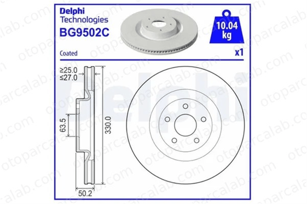 DELPHI BG9502C Fren Disk Ayna Ön Sağ ve Sol FORD FOCUS IV FOCUS IV Turnier LX611125CEB 2352444