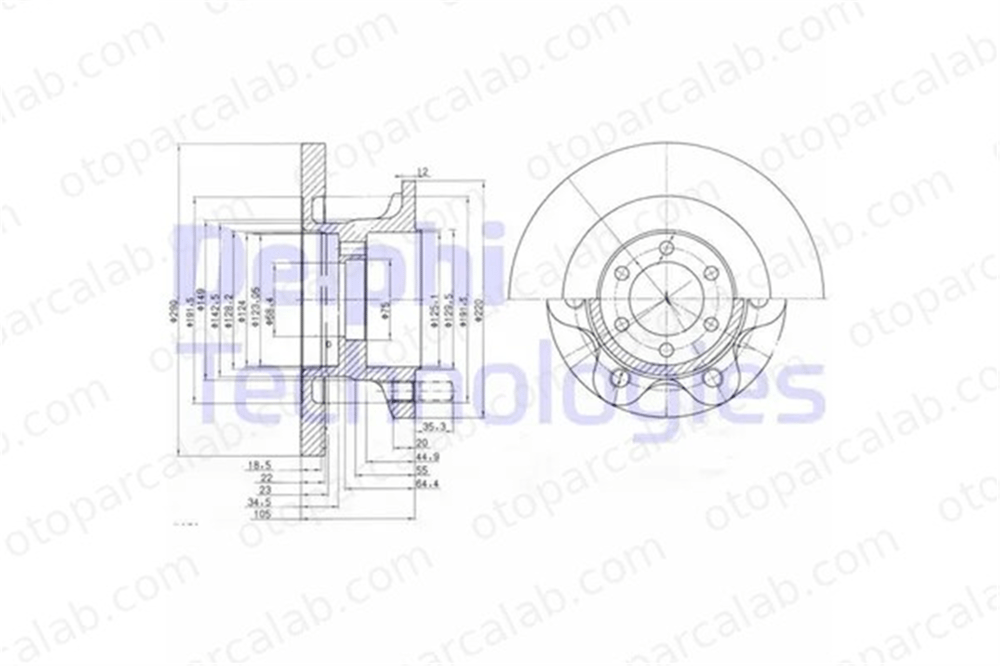 DELPHI BG9722 Fren Disk Ayna Ön Sağ ve Sol IVECO DAILY III Platform şasi DAILY III Panelvan/Van 1908772 1908792