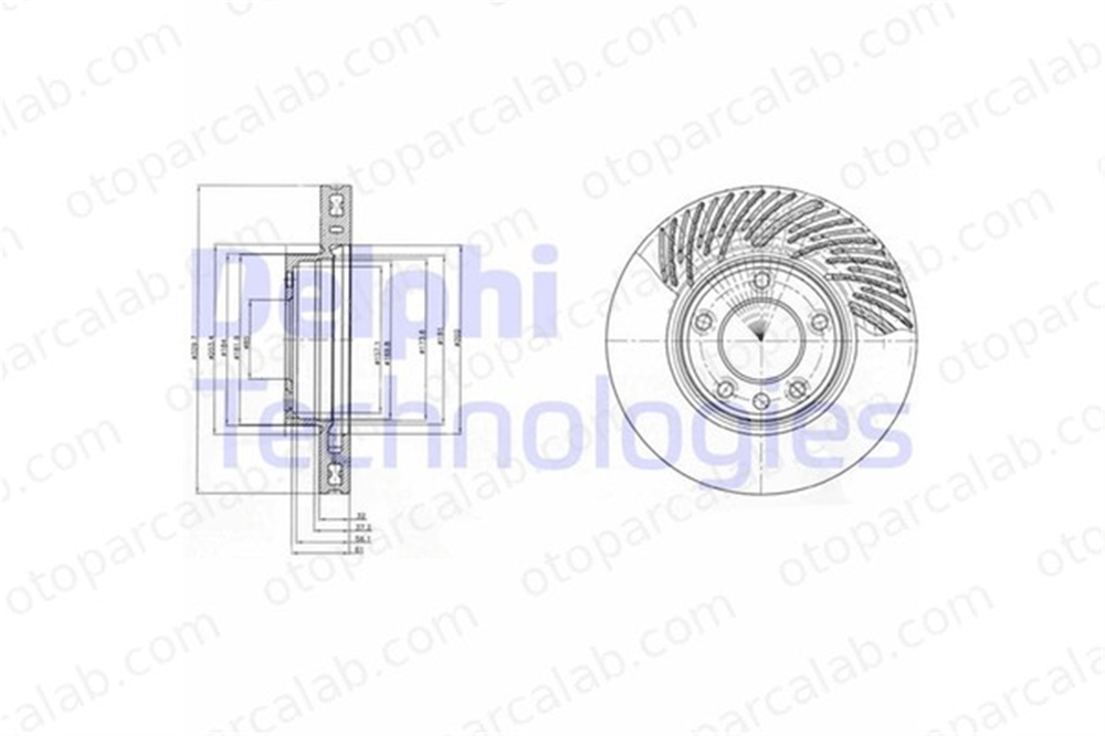 DELPHI BG9949 Fren Disk Ayna Ön Sağ VW TOUAREG PORSCHE CAYENNE 95535140240 95535140100