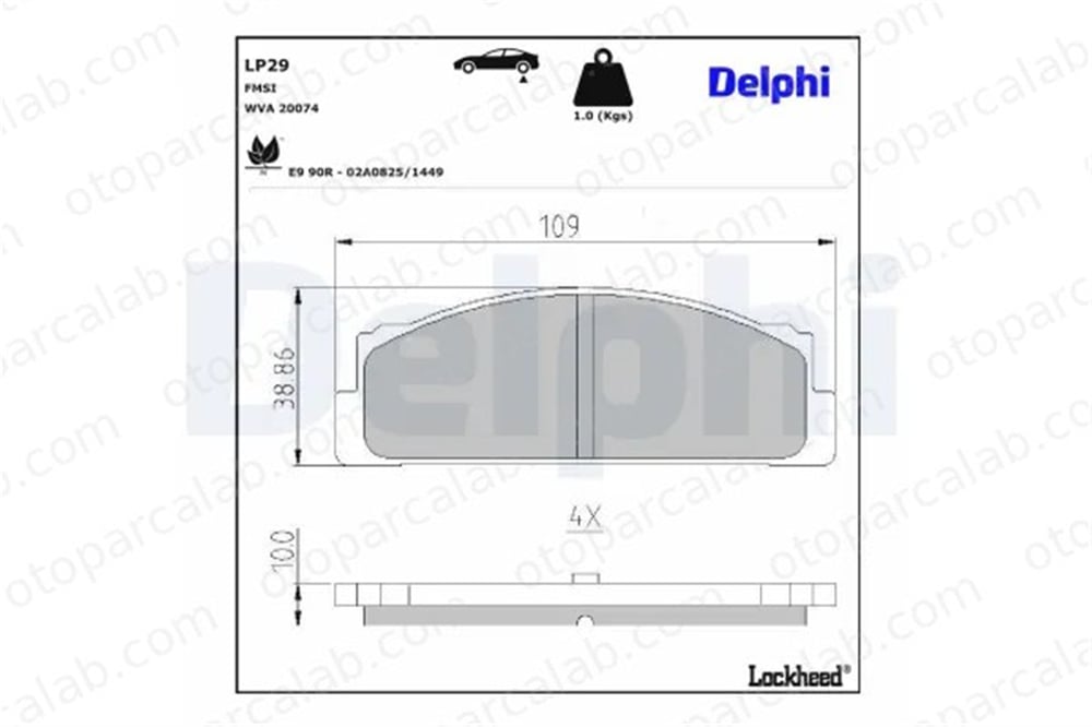 DELPHI LP29 Fren Disk Balata Arka FIAT 132 124 Spider 16844100 16844200