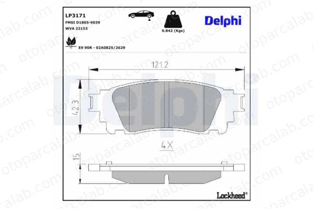 DELPHI LP3171 Fren Disk Balata Arka TOYOTA CAMRY LEXUS NX 446678010 446678020