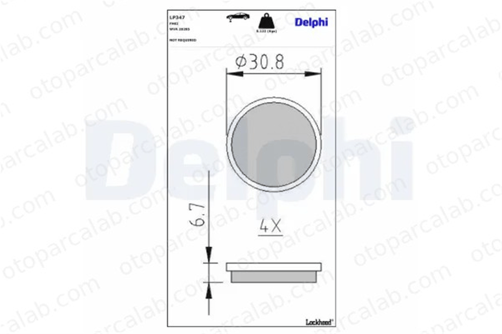 DELPHI LP347 Fren Disk Balata Arka CITROËN 2 CV MEHARI 425159 95534349