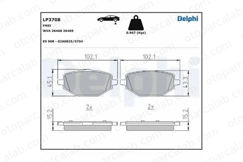 DELPHI LP3708 Fren Disk Balata Ön RENAULT CAPTUR II 440602361R MQ005264