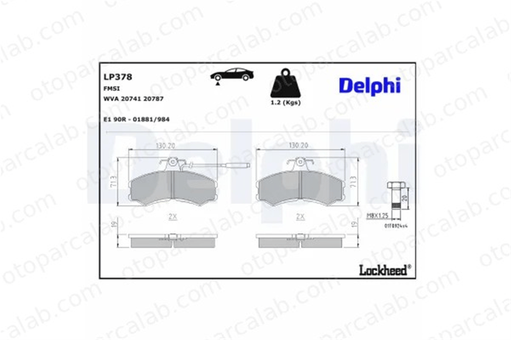 DELPHI LP378 Fren Disk Balata Ön FIAT DUCATO Panorama DUCATO Panelvan/Van 9938205 425054