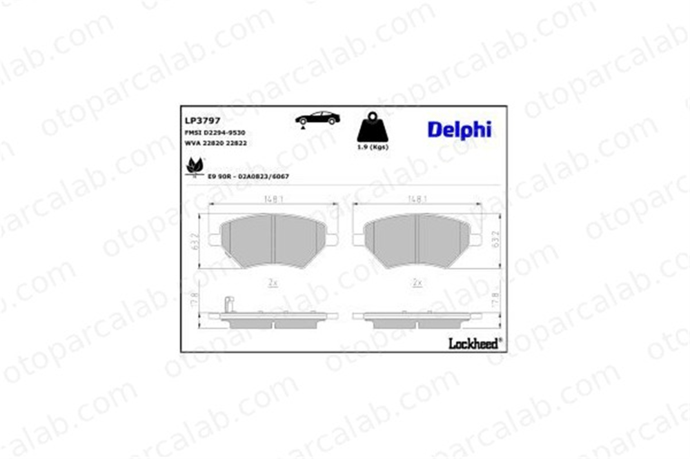 DELPHI LP3797 Fren Disk Balata Ön CHERY TIGGO 8 PLUS | TIGGO 8 PRO/TIGGO 8 PRO MAX | TIGGO 8 PRO T156GN3501080 3501080