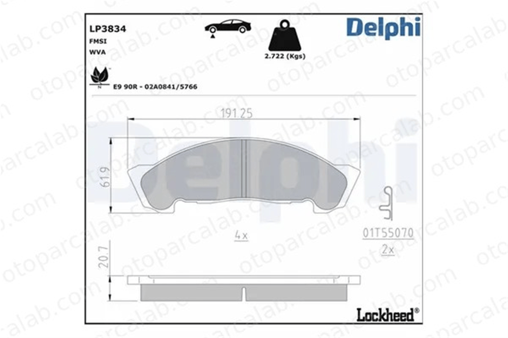 DELPHI LP3834 Fren Disk Balata Ön ISUZU N MD 1K023323Z 446537070