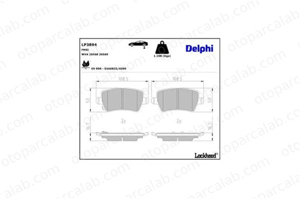 DELPHI LP3894 Fren Disk Balata Arka CHERY TIGGO 8 PLUS | TIGGO 8 PRO/TIGGO 8 PRO MAX | TIGGO 8 PRO T156GN3502080 T156GN3502080EP