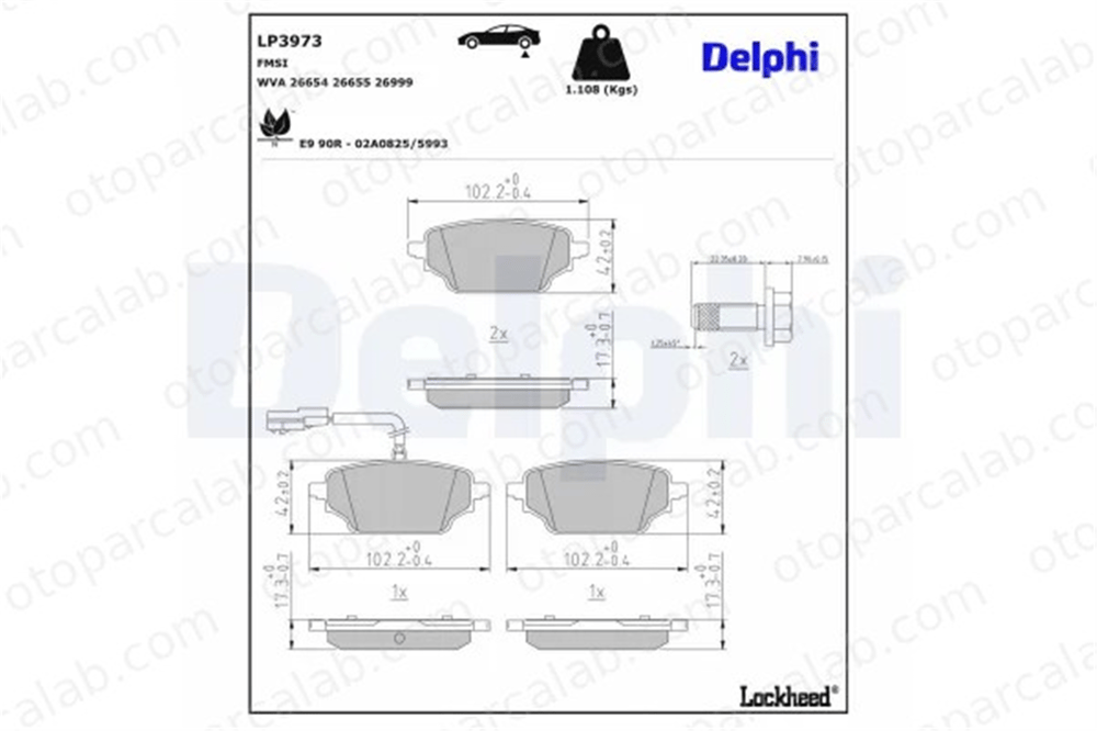 DELPHI LP3973 Fren Disk Balata Arka FORD ESCORT I ESCORT II D40606RA0B 440604785R